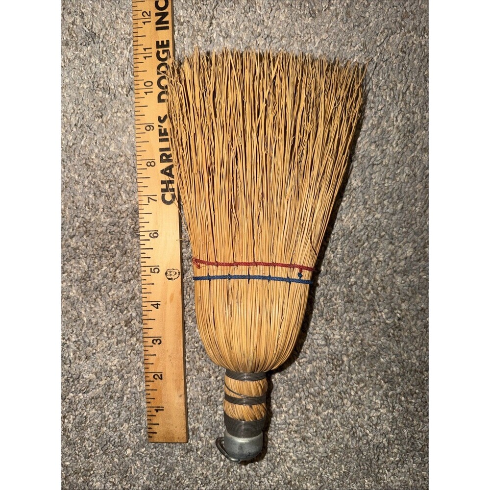 Primitive Old 1930's 5x10” Farmhouse Cottage Antique Straw Wisk Whisk Hand Broom - Picture 2 of 5